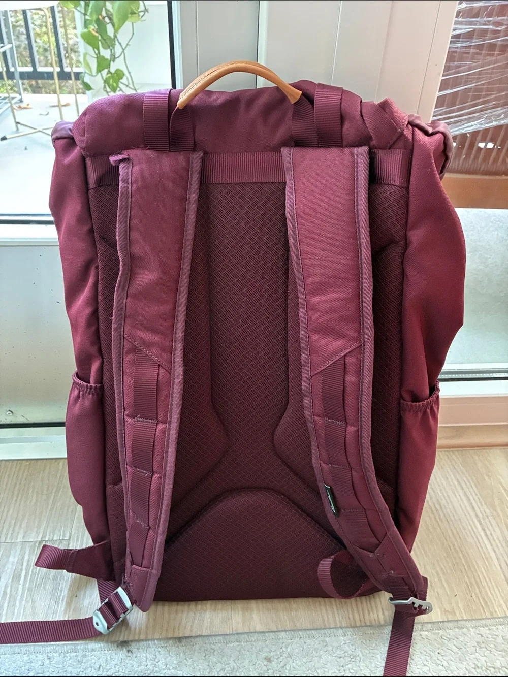 Eddie Bauer Maroon Backpack with Navy Front Pocket
